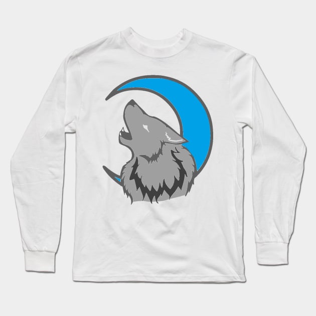 wolf and the moon Long Sleeve T-Shirt by Tealcavern